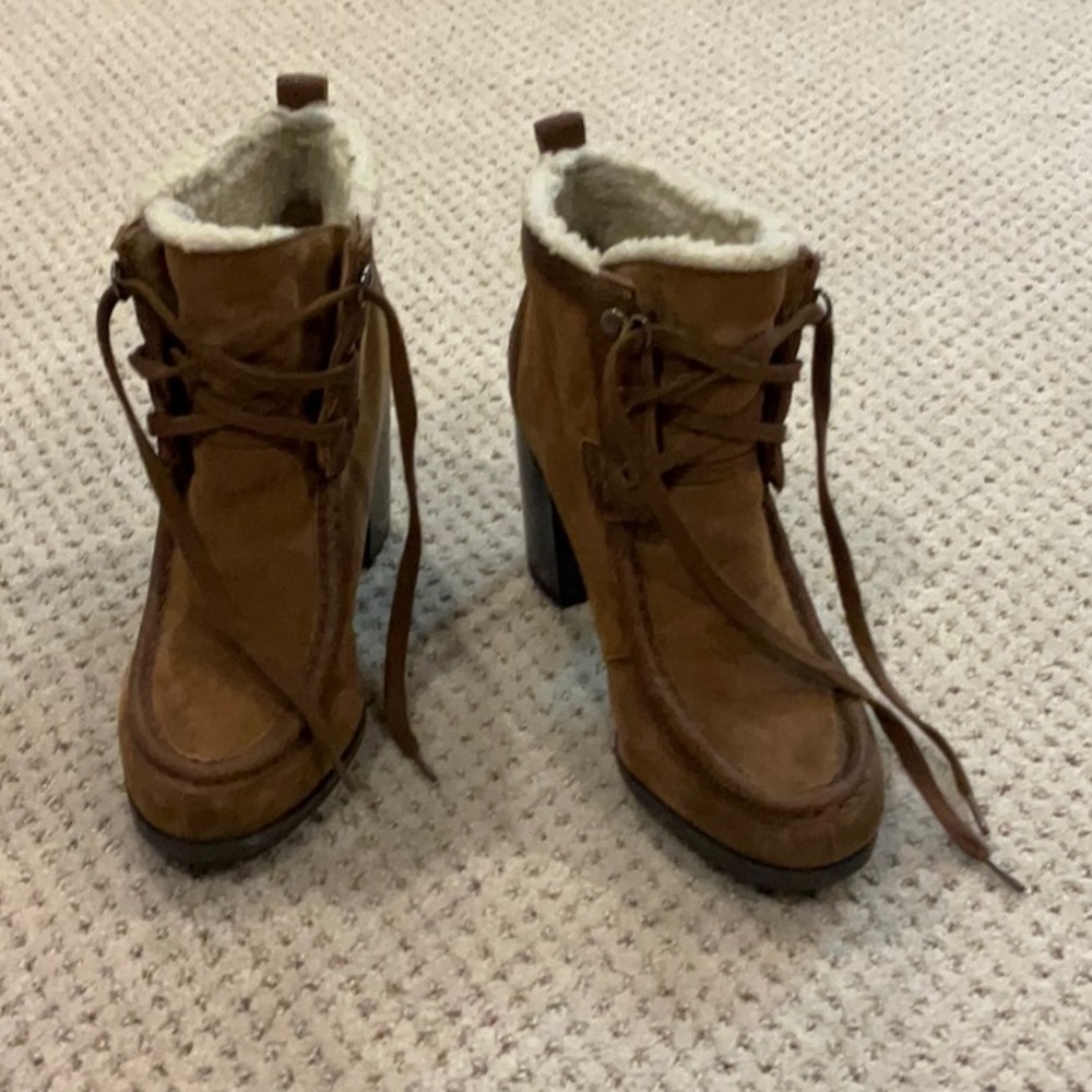 Women's Brown Lace-Up Ankle Boots